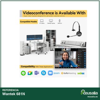 Wantek 681N Auriculares con micrófono y