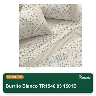 Burrito Blanco juego sábanas algodón mostaza