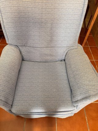 Sillón de tela azul rotatorio 360grd