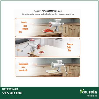 VEVOR Picadora carne manual hierro fundido
