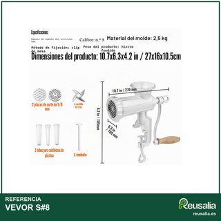 VEVOR Picadora carne manual hierro fundido
