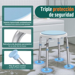 Luckfaith LC01 silla ducha giratoria aluminio