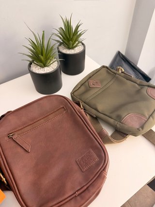Pack 2 bolsos bandolera artesanales/Verde y Marrón