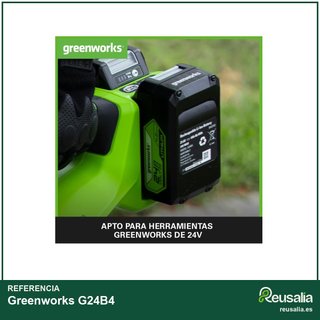 - Greenworks G24B4 Batería 24V 4Ah carga rápida