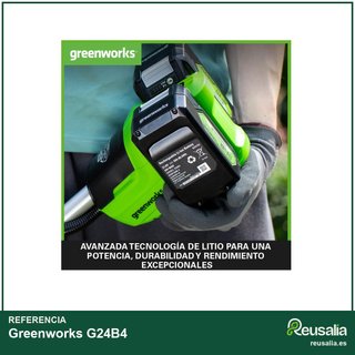 - Greenworks G24B4 Batería 24V 4Ah carga rápida