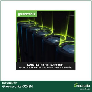 - Greenworks G24B4 Batería 24V 4Ah carga rápida