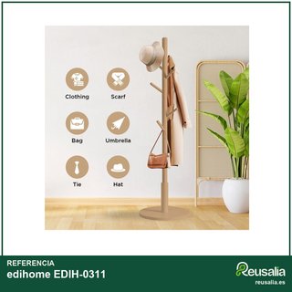 Perchero de madera ajustable 8 ganchos