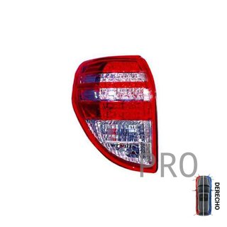 Piloto Trasero Sin Portalámparas Blanco Rojo LED - Derecho - Toyota RAV-4 (2008-2010)