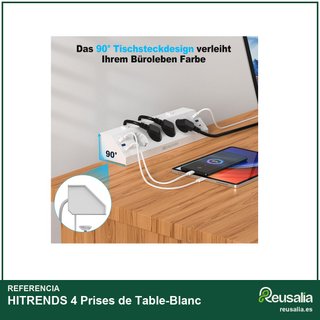 HITRENDS regleta enchufe sobremesa 10 en 1 USB