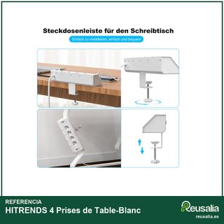 HITRENDS regleta enchufe sobremesa 10 en 1 USB
