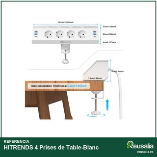 HITRENDS regleta enchufe sobremesa 10 en 1 USB