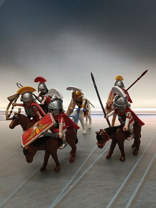 PLAYMOBIL, 6 Soldados de Caballeria Romana, Ejercito, Legionarios, romanos