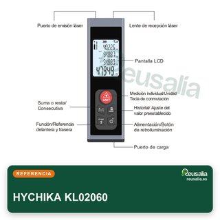HYCHIKA medidor láser telemetro 60m recargable