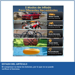 - HOVVIDA compresor portátil inflador ruedas