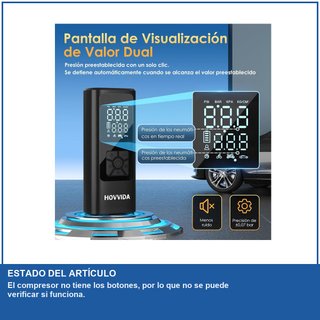 - HOVVIDA compresor portátil inflador ruedas