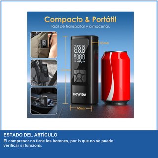 - HOVVIDA compresor portátil inflador ruedas