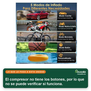 - HOVVIDA compresor portátil inflador ruedas