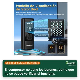 - HOVVIDA compresor portátil inflador ruedas