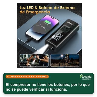 - HOVVIDA compresor portátil inflador ruedas