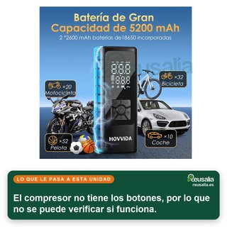 - HOVVIDA compresor portátil inflador ruedas