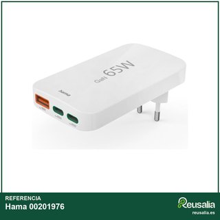 Hama cargador rápido 65W USB-C/A blanco