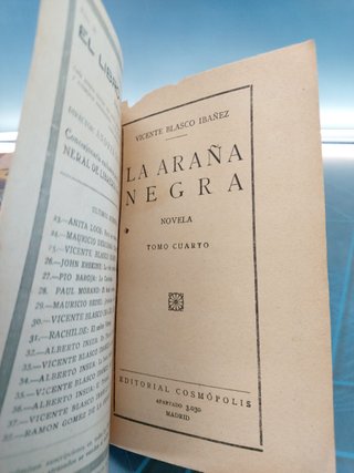 La Araña Negra _ Blasco Ibáñez. Editorial Cosmopolis, 1929 - 1930