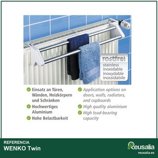 WENKO secador radiador Twin extensible aluminio