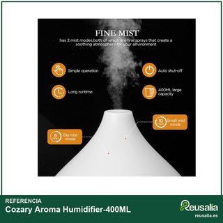 Cozary Difusor Aromas 400ml Humidificador LED