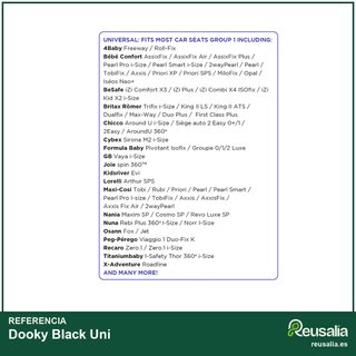 Dooky Black Uni funda asiento infantil negro