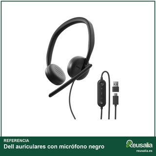 Dell auriculares con micrófono negro