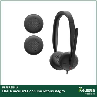 Dell auriculares con micrófono negro