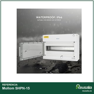 Caja distribución energía impermeable con riel DIN