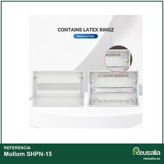 Caja distribución energía impermeable con riel DIN