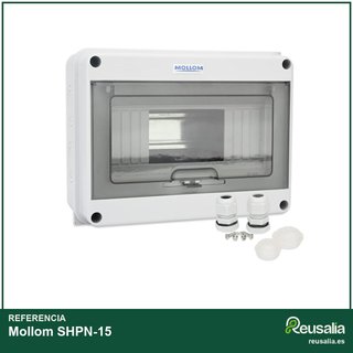 Caja distribución energía impermeable con riel DIN