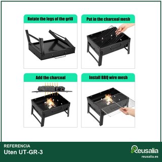 Uten parrilla portátil carbón camping