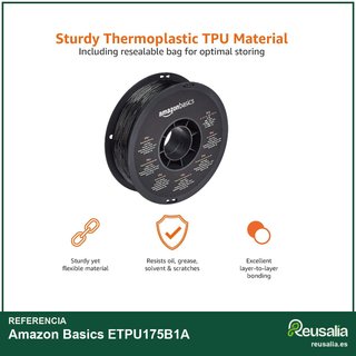 Amazon Basics filamento TPU flexible 1,75mm negro