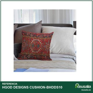 Funda cojín oriental arpillera roja 45x45