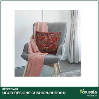 Funda cojín oriental arpillera roja 45x45