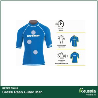 Cressi Rash Guard camiseta manga corta hombre