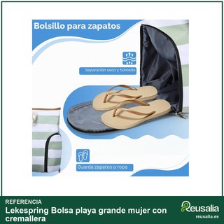 Bolsa playa grande mujer con cremallera