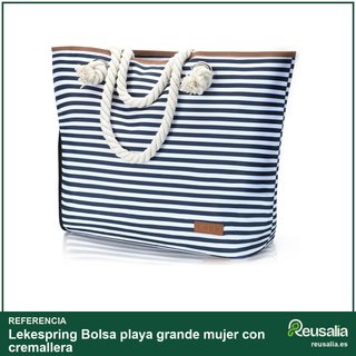 Bolsa playa grande mujer con cremallera