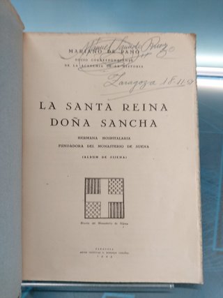 Mariano de Pano y Ruata _ La Santa Reina Doña Sancha.