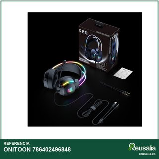 ONITOON auriculares gaming orejas gato RGB