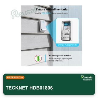 TECKNET Timbre inalámbrico enchufable impermeable