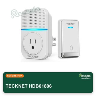 TECKNET Timbre inalámbrico enchufable impermeable