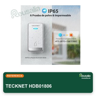 TECKNET Timbre inalámbrico enchufable impermeable