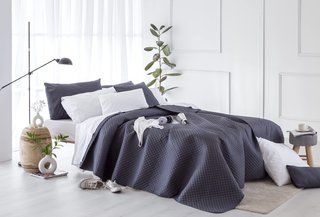 Todocama colcha boutí microfibra gris oscuro