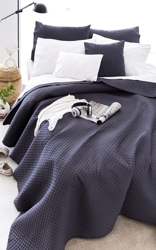 Todocama colcha boutí microfibra gris oscuro