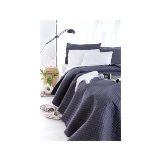 Todocama colcha boutí microfibra gris oscuro