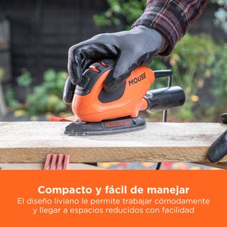 BLACK+DECKER lijadora detalle Mouse BEW230BC 55W